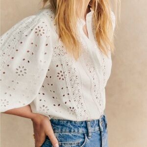 Sezane Athina Blouse Ecru - Size 4